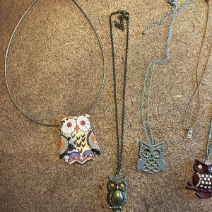 Lot of Owl Costume jewelry.